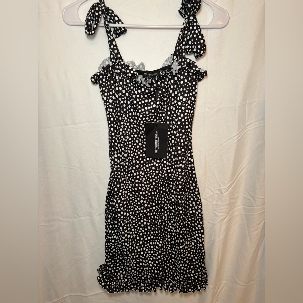 Pretty Little Thing Black Dalmatian Print Dress